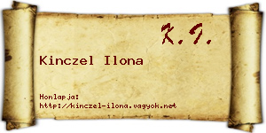 Kinczel Ilona névjegykártya